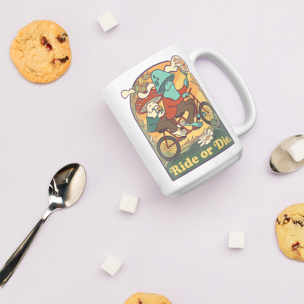Ride or Die. - 15 oz. White glossy mug